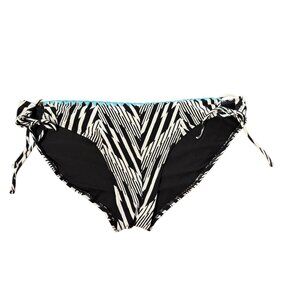 Womens XL Black & White Zigzag Bikini Bottom With Side Tie